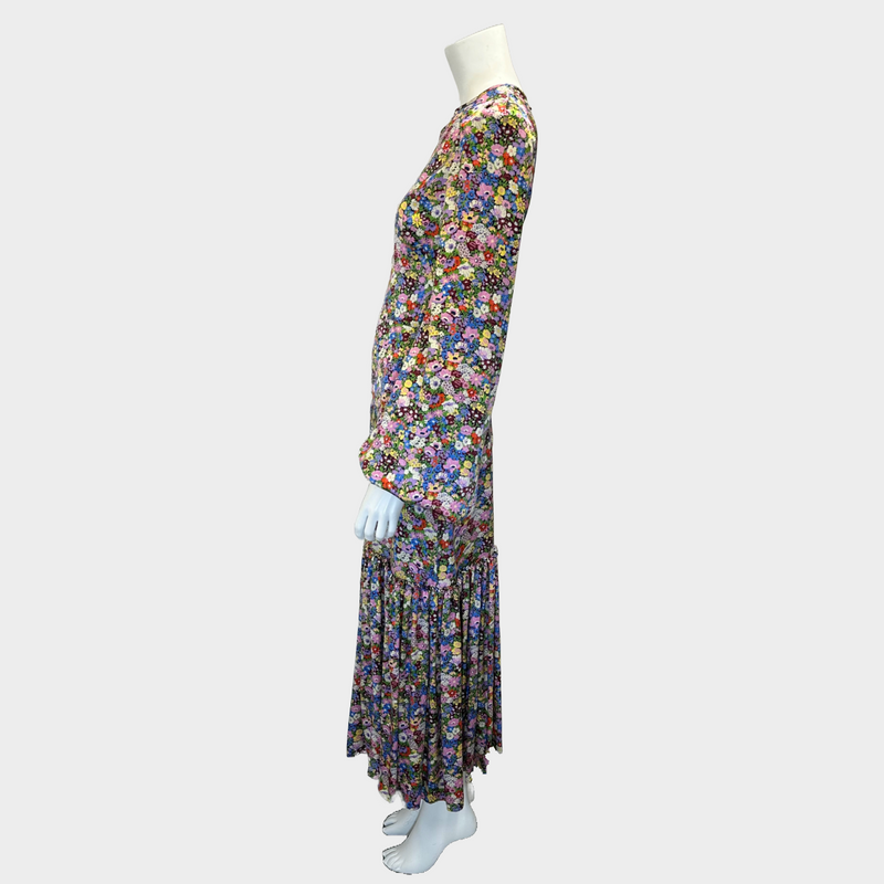 The Vampire's Wife multicoloured floral print silk shoulder pad maxi dress