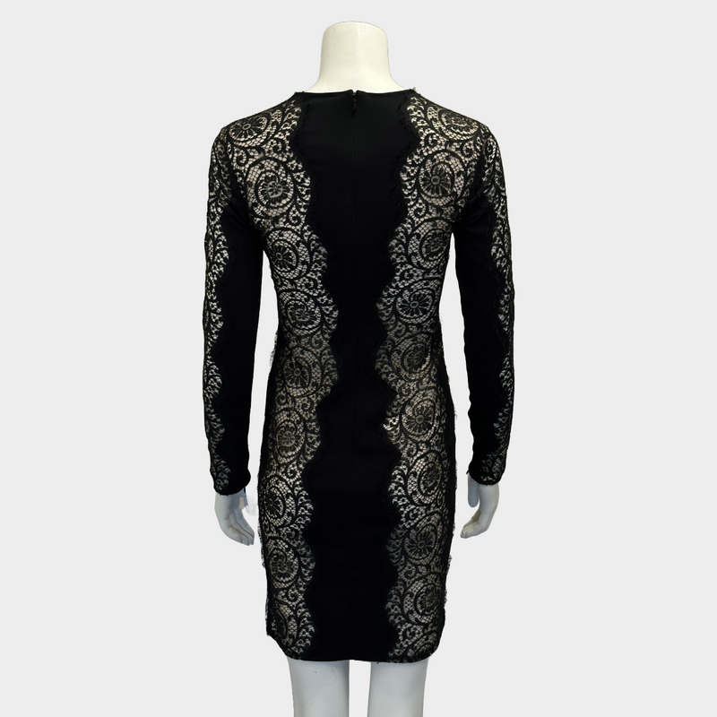 Stella McCartney black jersey and lace panelled dress