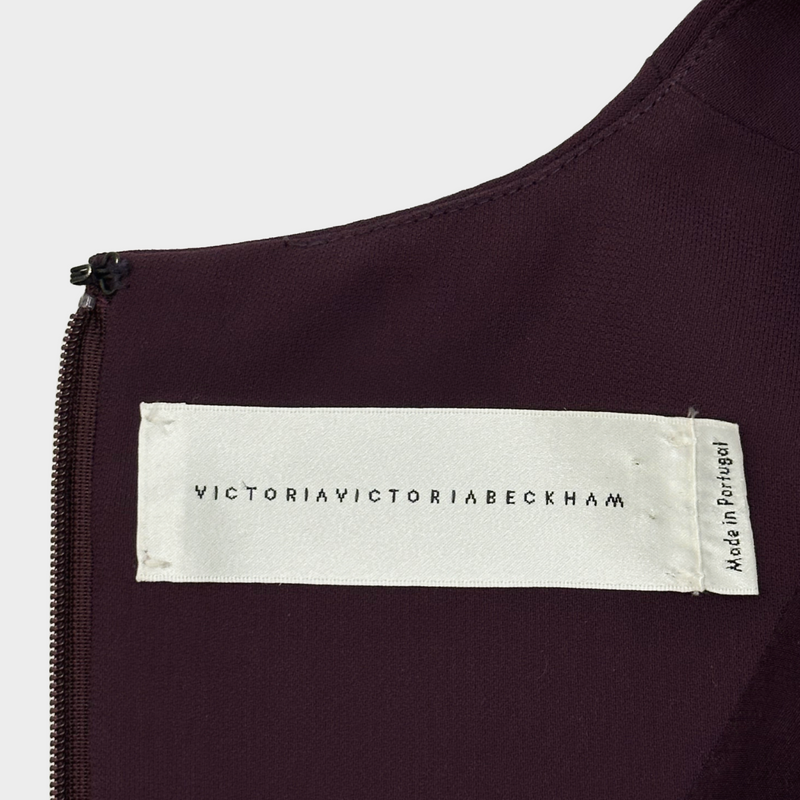 Victoria by Victoria Beckham burgundy polyester knotted long-sleeve dress