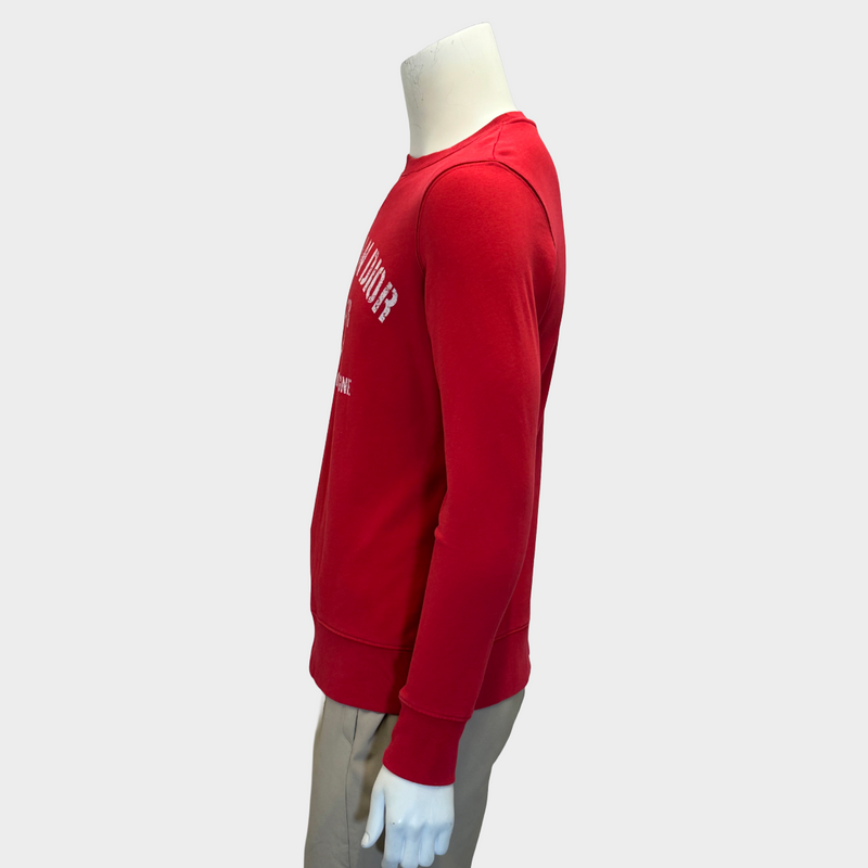 Christian Dior men's red cotton Atelier Paris logo sweatshirt