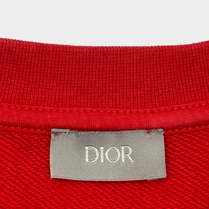 Christian Dior men's red cotton Atelier Paris logo sweatshirt