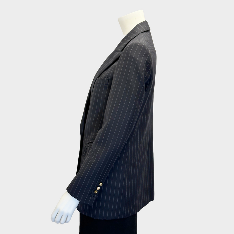 Blazé women's navy striped wool double-breasted blazer