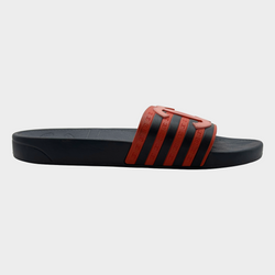 Chanel women's navy and red striped rubber flip flop