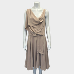 Vivienne Westwood nude silk draped sleeveless dress