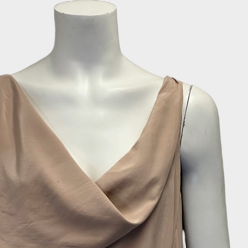 Vivienne Westwood nude silk draped sleeveless dress