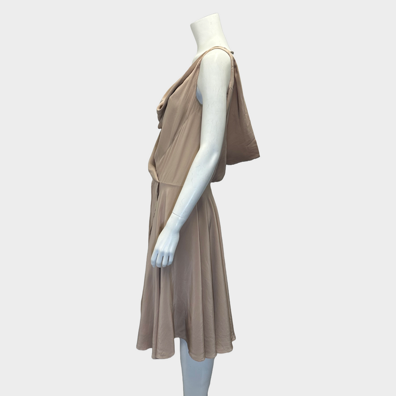 Vivienne Westwood nude silk draped sleeveless dress