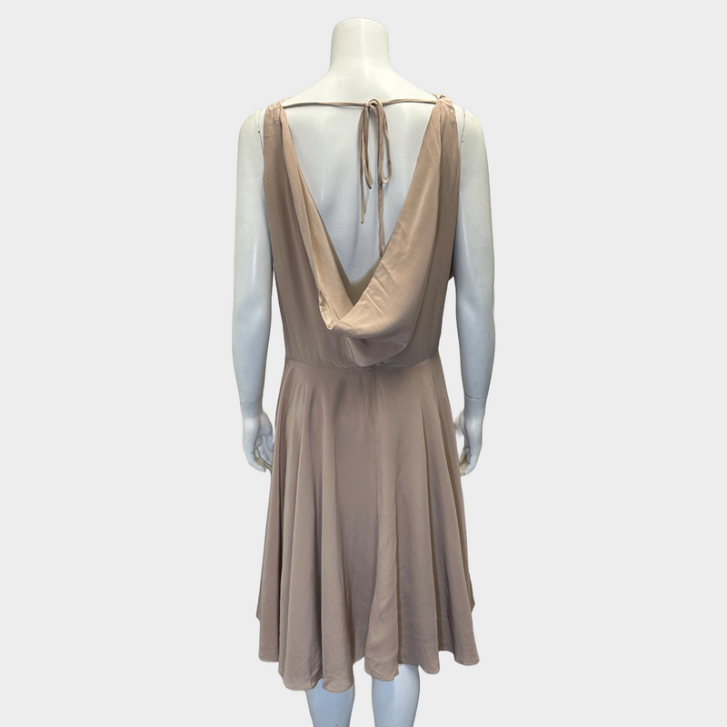 Vivienne Westwood nude silk draped sleeveless dress