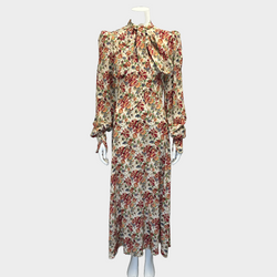 The Vampire's Wife multicoloured floral print silk maxi dress with bow detail