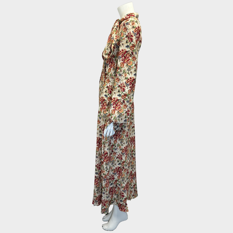 The Vampire's Wife multicoloured floral print silk maxi dress with bow detail