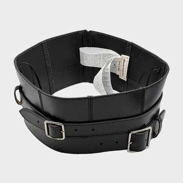 Alexander Mcqueen women s black leather corset belt with silver hardwa Loop Generation