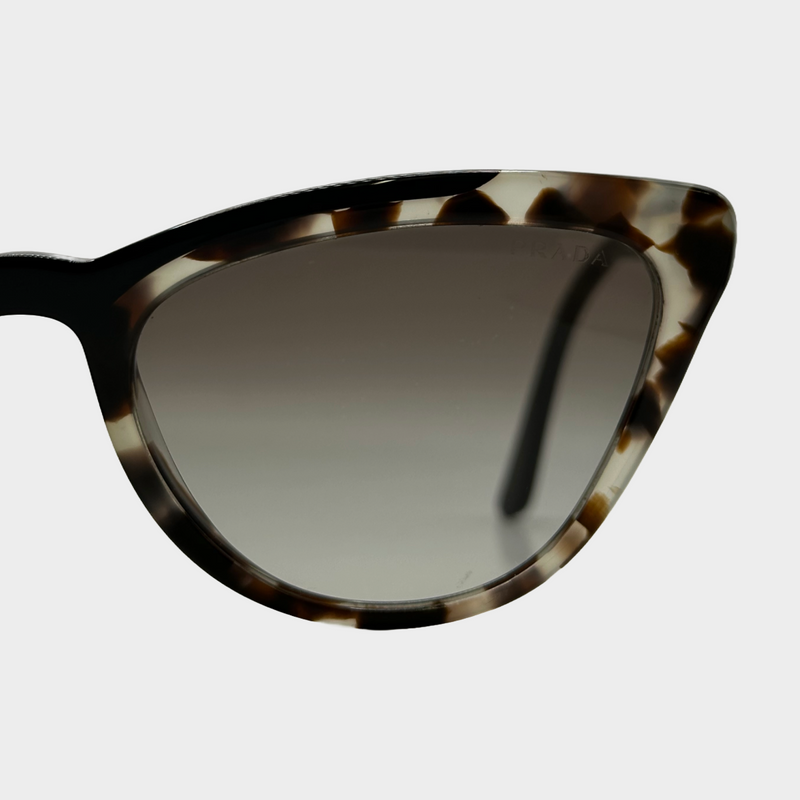 Prada women's black and white tortoiseshell cat eye sunglasses