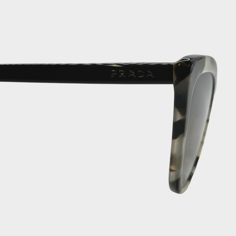 Prada women's black and white tortoiseshell cat eye sunglasses