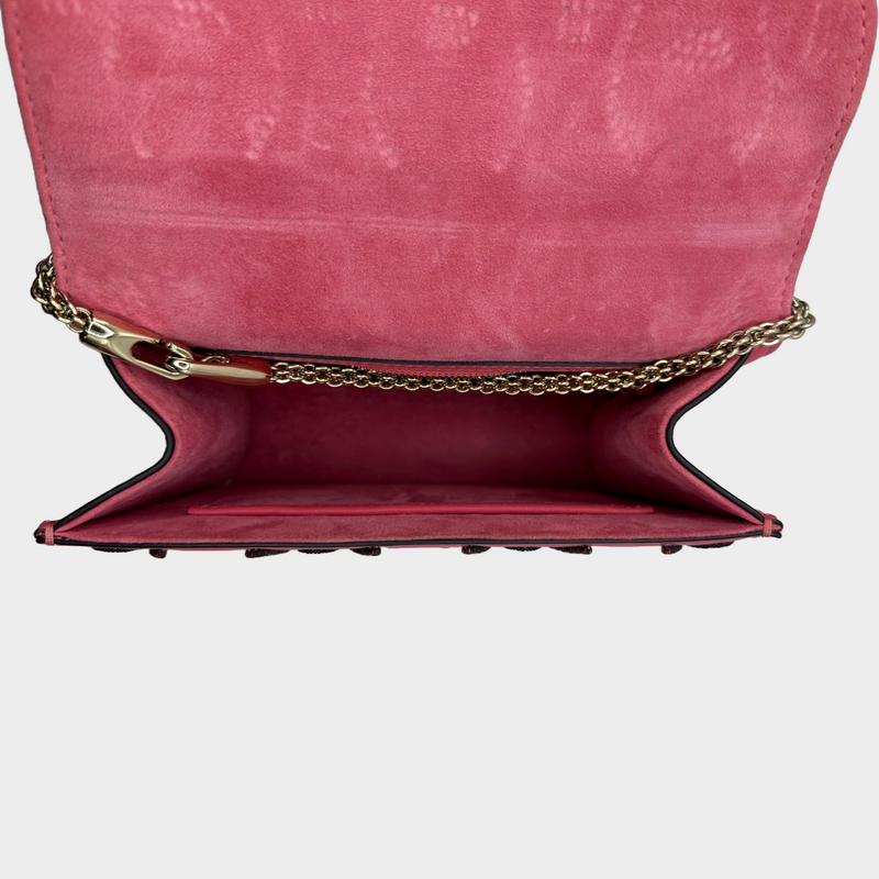 Valentino pink leather lipstick embellished rockstud Glam handbag