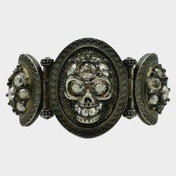 Alexander Mcqueen women's copper metal skull bracelet with crystals