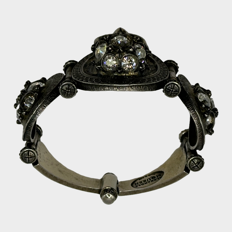 Alexander Mcqueen women's copper metal skull bracelet with crystals