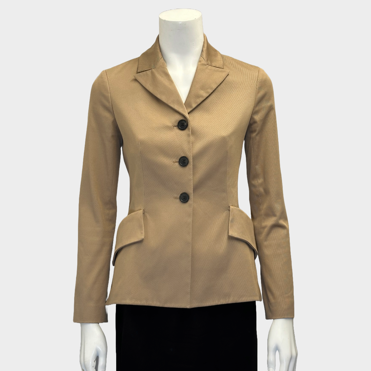 Christian Dior women s beige cotton fitted 30 Montaigne Bar jacket Loop Generation