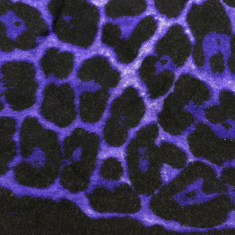 Saint Laurent pruple and black animal print wool/cashmere scarf