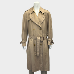 Burberry men's beige cotton vintage double breasted trench coat