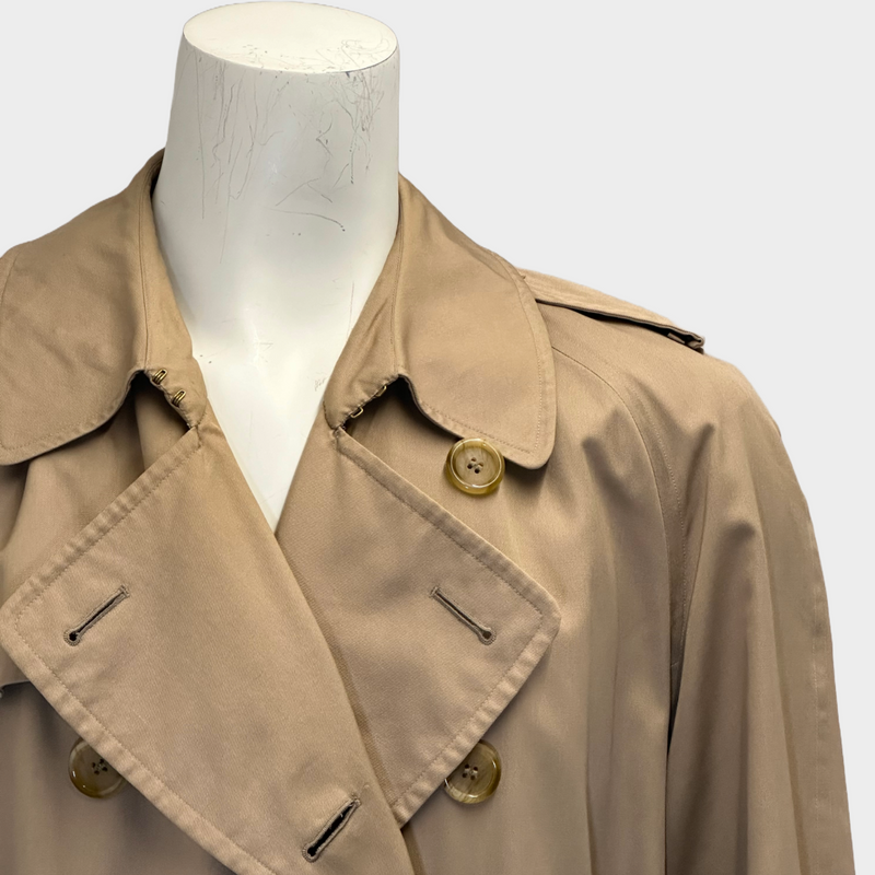 Burberry men's beige cotton vintage double breasted trench coat