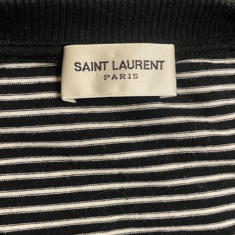 Saint Laurent men's black and white cotton striped t-shirt