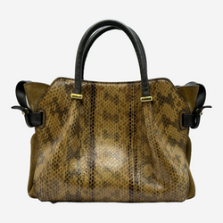 Nina Ricci women's brown python leather handbag