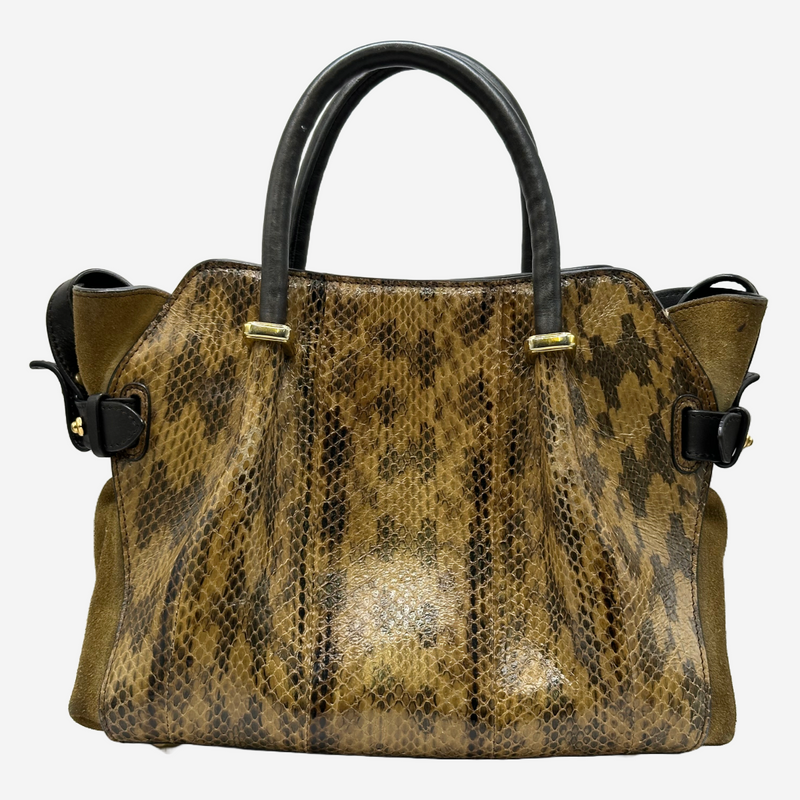 Nina Ricci women's brown python leather handbag