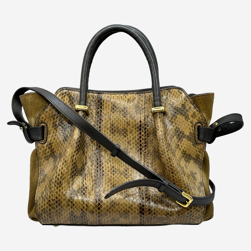 Nina Ricci women's brown python leather handbag