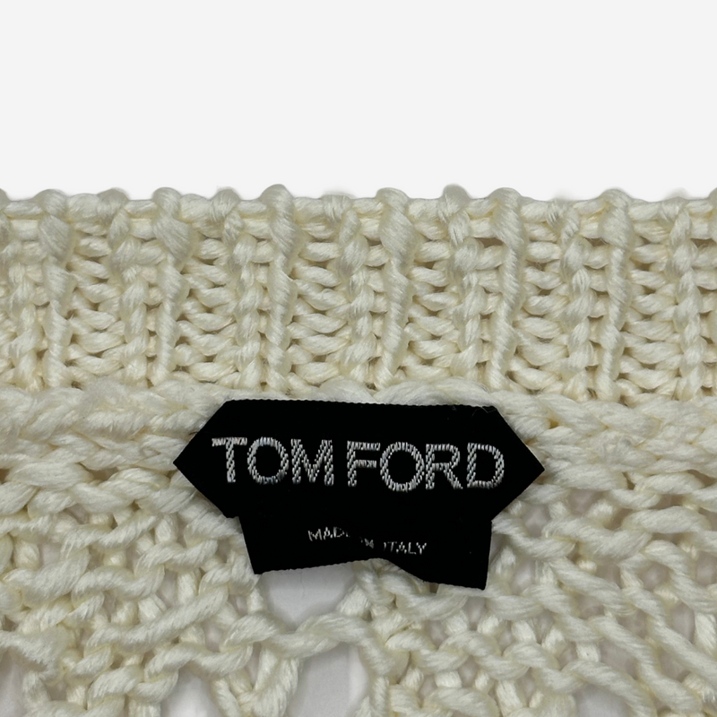 Tom Ford women's ecru silk knitted vest top