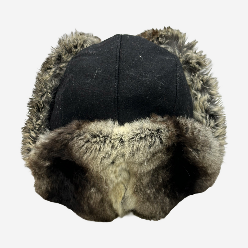 Loro Piana women's brown and black cashmere and chinchilla fur trapper hat