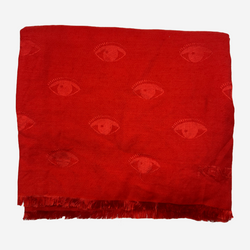 Kenzo women's red eye print wool large scarf