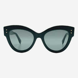 Fendi women's dark green acetate peekaboo cat-eye sunglasses