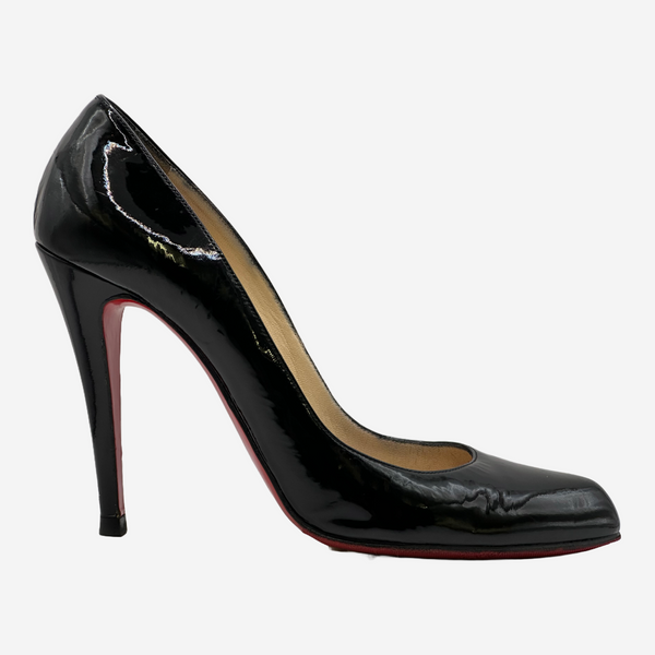 Christian Louboutin women's vintage black patent leather pumps