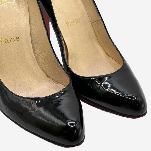 Christian Louboutin women's vintage black patent leather pumps