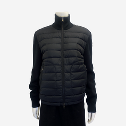 MONCLER women's black nylon puffer jacket with zipped pockets