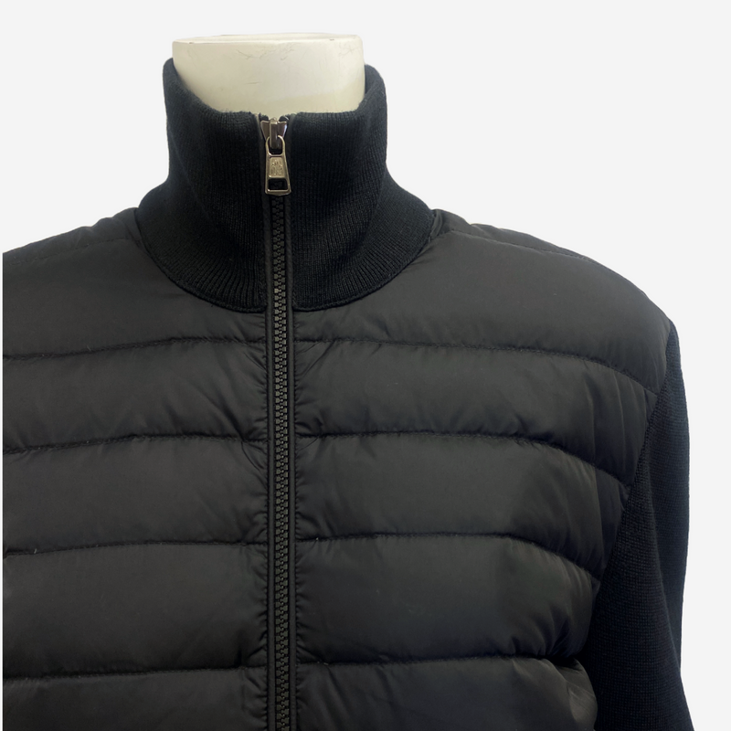 MONCLER women's black nylon puffer jacket with zipped pockets