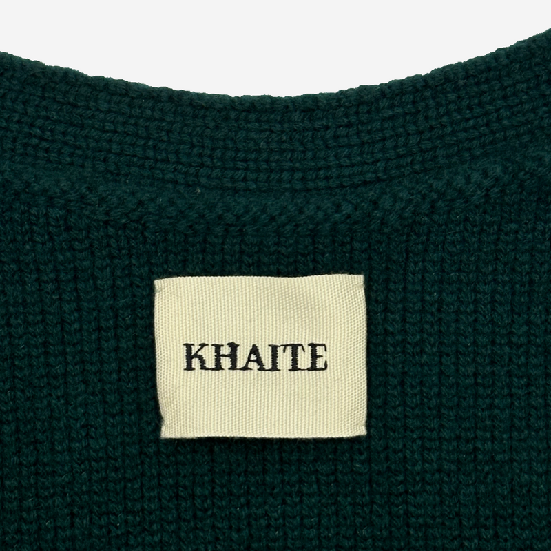 Khaite women's green cashmere scarlett cardigan