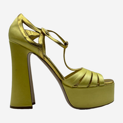 Miu Miu women's yellow and gold leather platform sandals