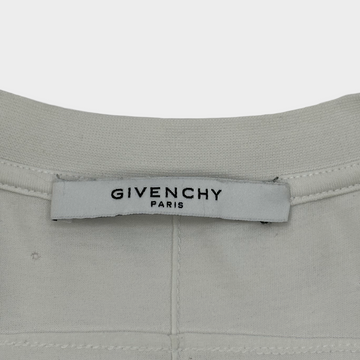 Givenchy men s white cotton ripped shirt with front logo embroidery Loop Generation