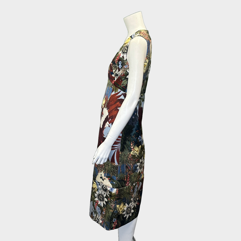 Erdem women's multicoloured reese flower print silk sleeveless dress