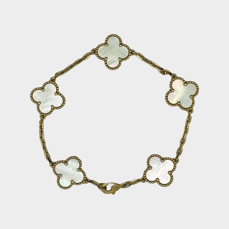 Van Cleef & Arpels 18K yellow gold and Mother-of-pearl Vintage Alhambra bracelet