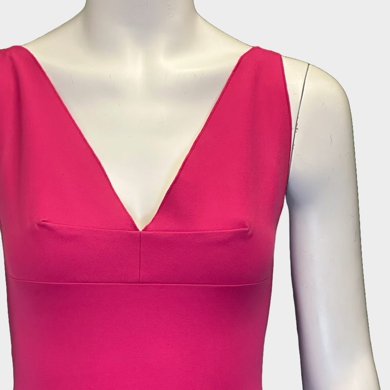 Roland Mouret pink cotton v-neck sleeveless dress