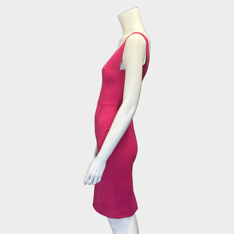 Roland Mouret pink cotton v-neck sleeveless dress