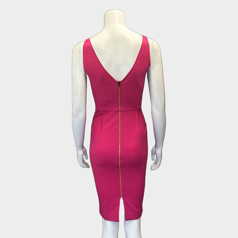 Roland Mouret pink cotton v-neck sleeveless dress