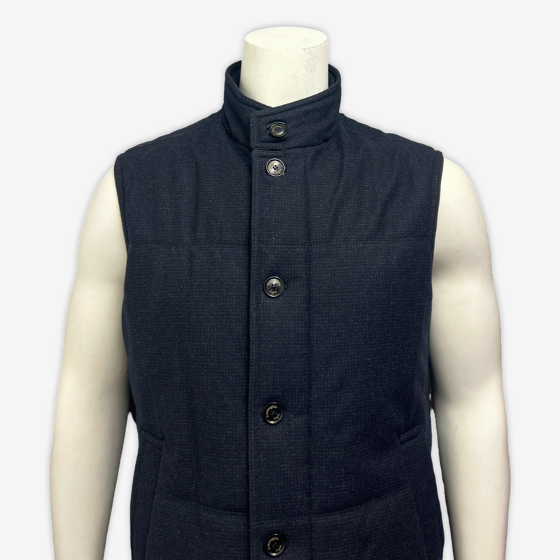 Ermenegildo Zegna men's navy wool lightweight vest