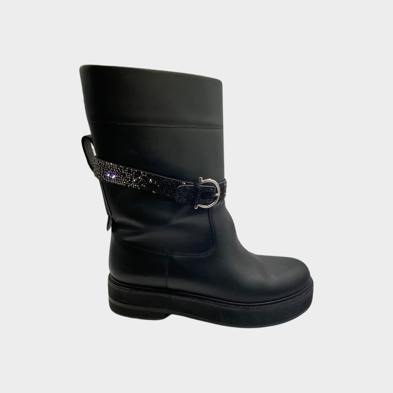 Salvatore Ferragamo Women's Size 6 Black Rubber Thordis Rain Boot Ganc –  Bagriculture