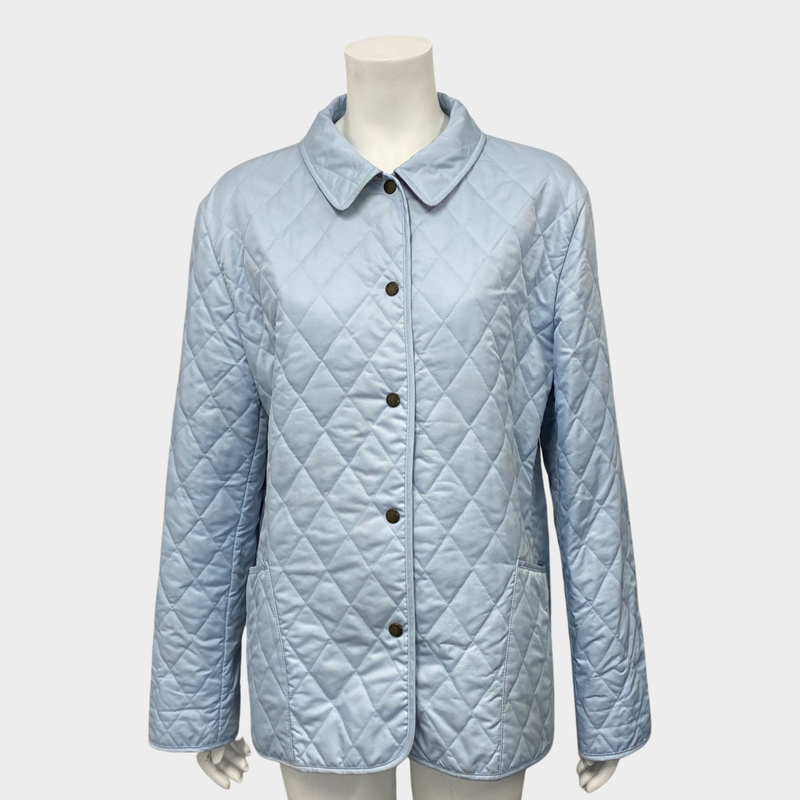 Burberry women's baby blue quilted lightweight jacket