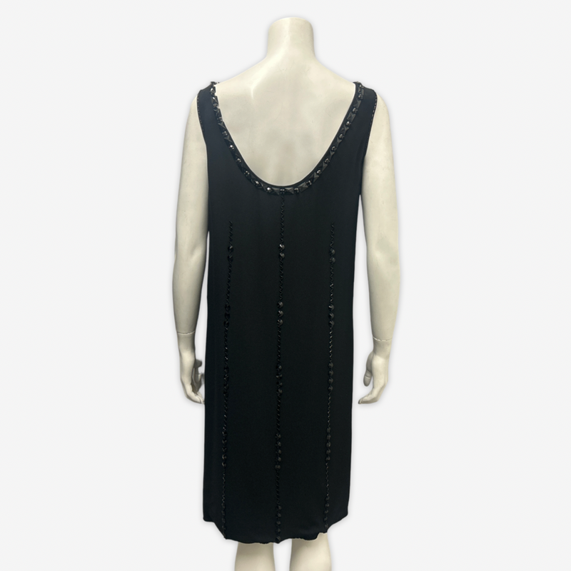 Prada black embellished sleeveless dress