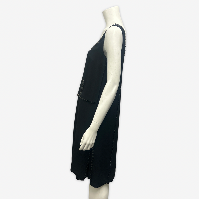 Prada black embellished sleeveless dress