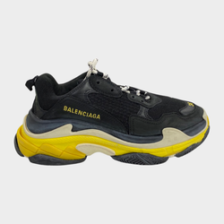 Balenciaga women's Triple S black and yellow sneakers