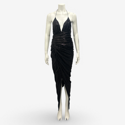 Alexandre Vauthier Black Sequin Asymetrical Evening Dress